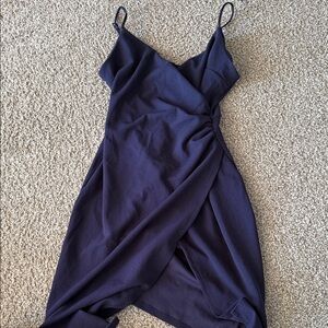 Altar'd State Deep Blue Asymmetrical Dress